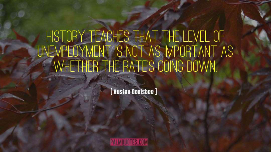 Austan Goolsbee Quotes: History teaches that the level