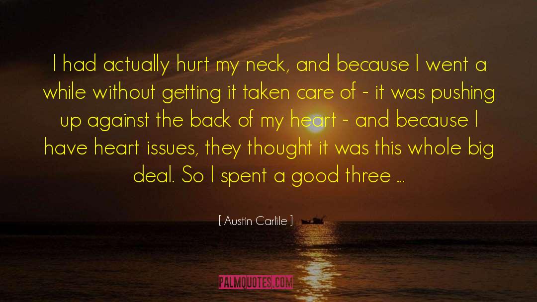 Austin Carlile Quotes: I had actually hurt my