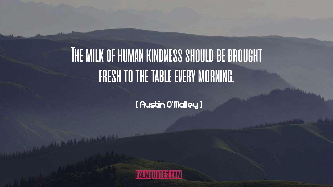 Austin O'Malley Quotes: The milk of human kindness