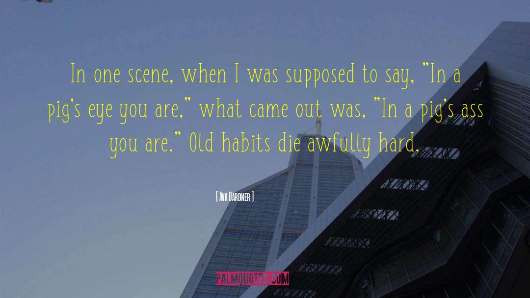 Ava Gardner Quotes: In one scene, when I