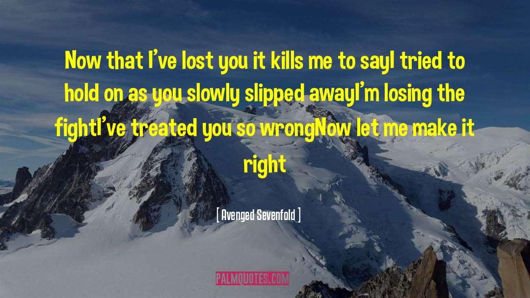 Avenged Sevenfold Quotes: Now that I've lost you