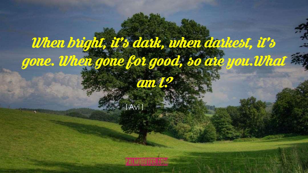 Avi Quotes: When bright, it's dark, when