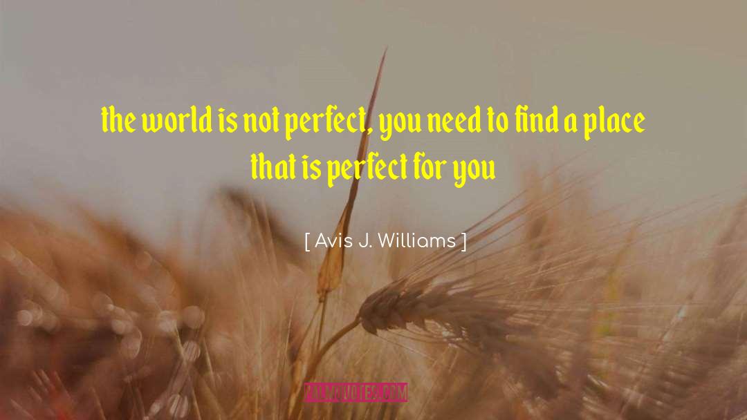 Avis J. Williams Quotes: the world is not perfect,