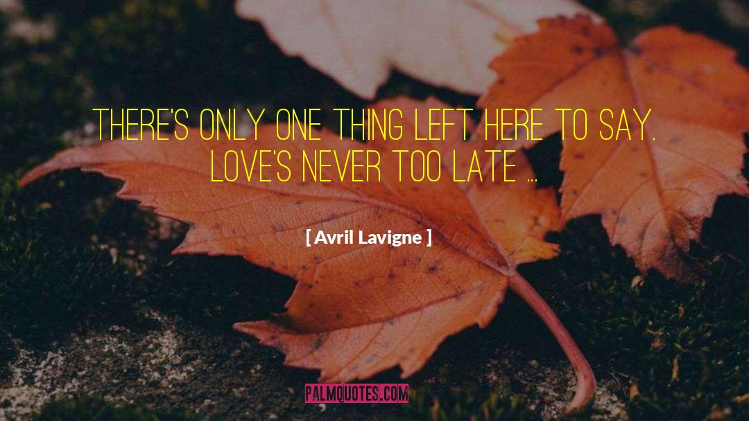 Avril Lavigne Quotes: There's only one thing left