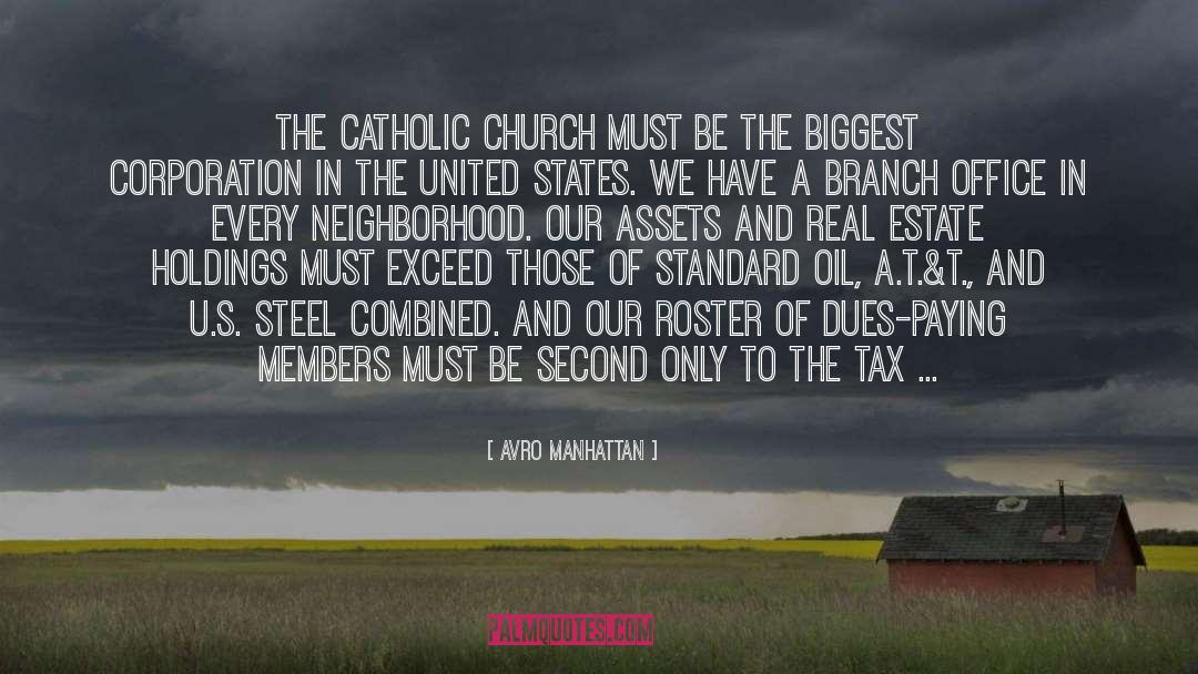 Avro Manhattan Quotes: The Catholic Church must be