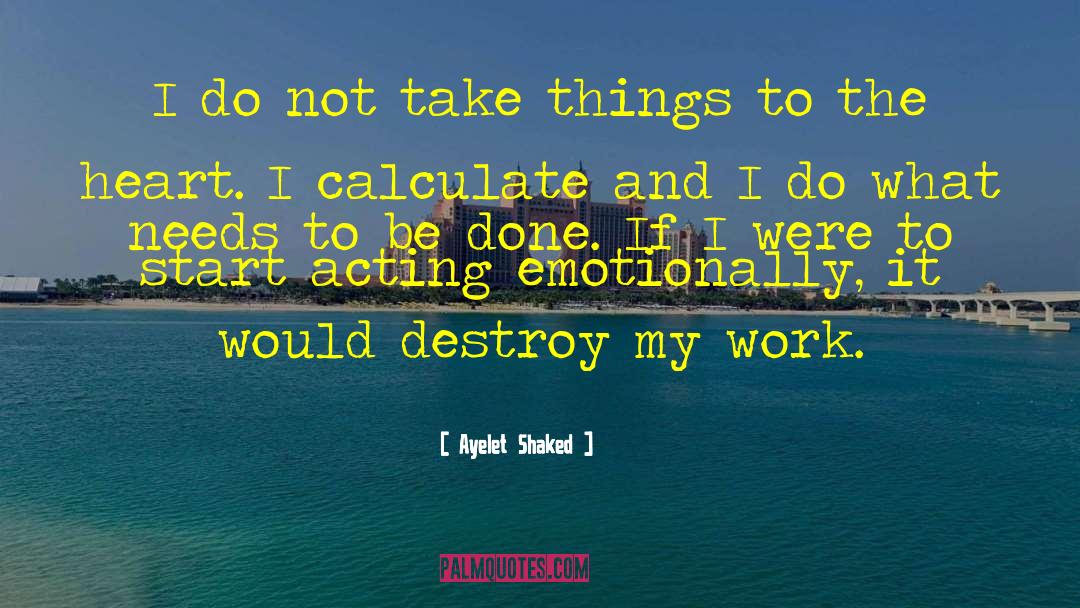 Ayelet Shaked Quotes: I do not take things