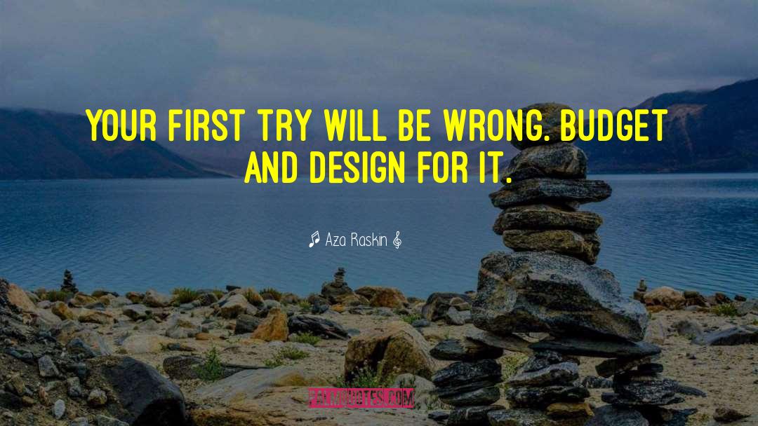 Aza Raskin Quotes: Your first try will be