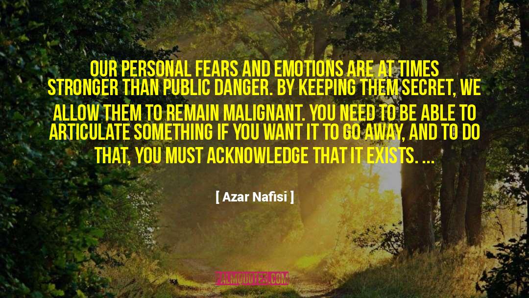 Azar Nafisi Quotes: Our personal fears and emotions