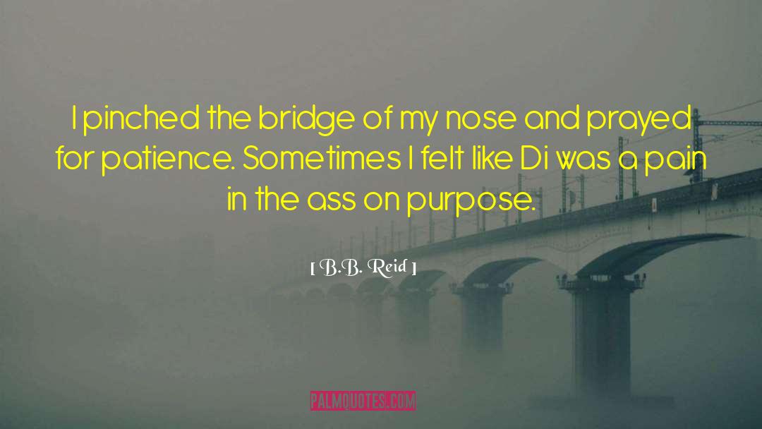 B.B. Reid Quotes: I pinched the bridge of