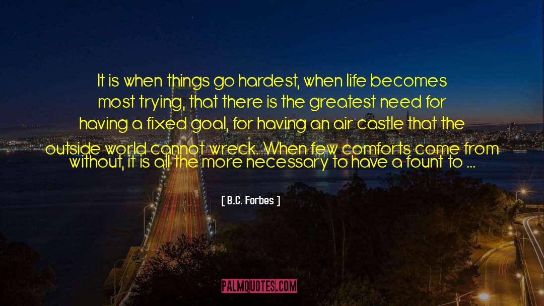 B.C. Forbes Quotes: It is when things go