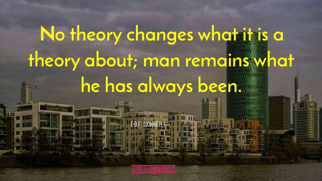 B.F. Skinner Quotes: No theory changes what it