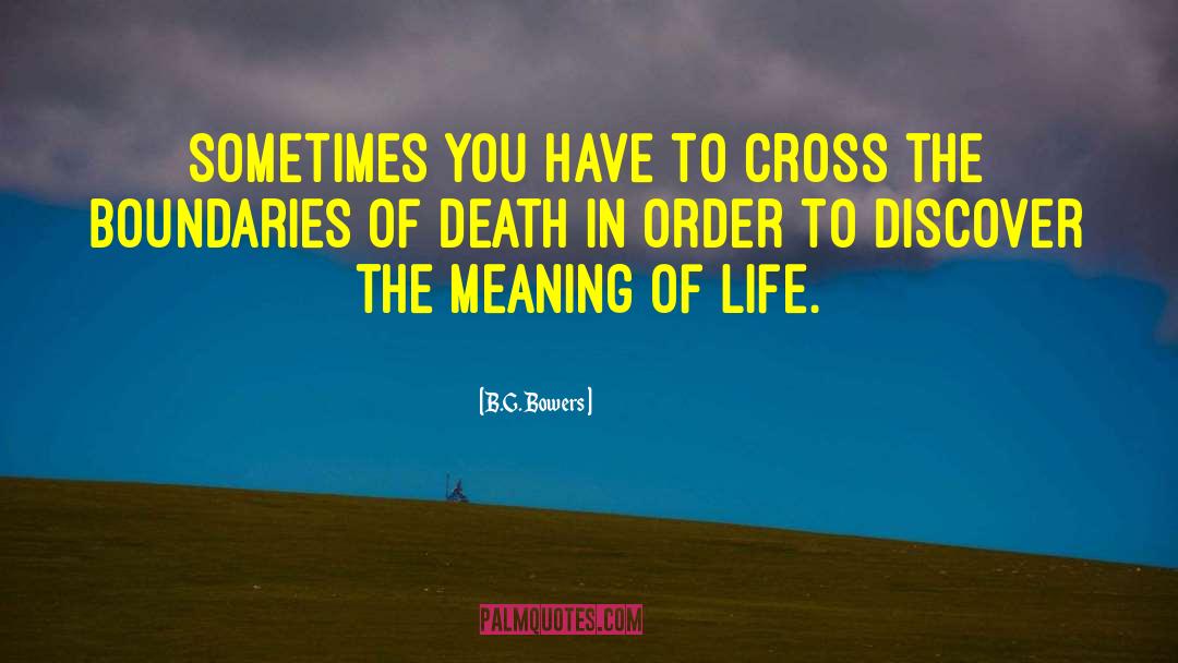 B.G. Bowers Quotes: Sometimes you have to cross