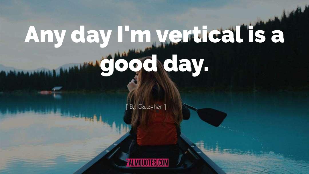 B.J. Gallagher Quotes: Any day I'm vertical is