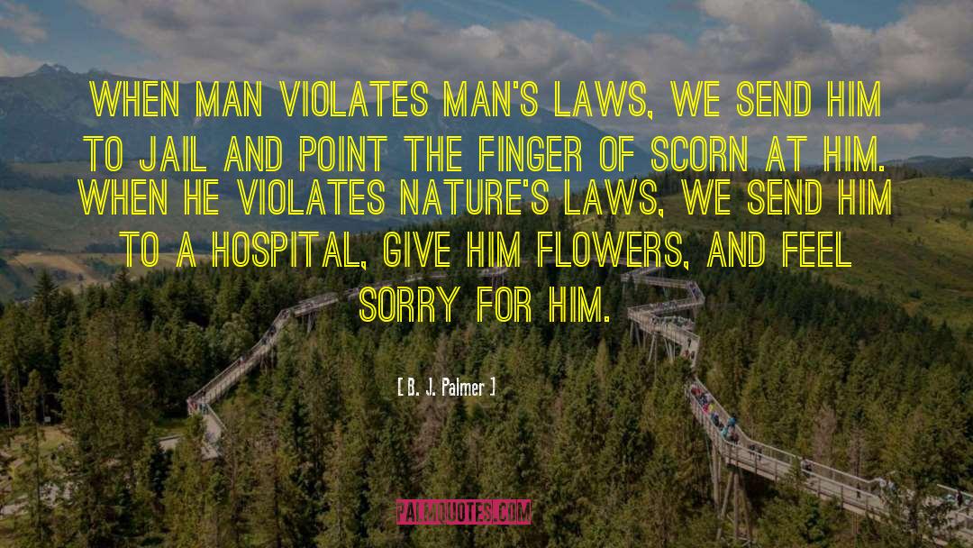 B. J. Palmer Quotes: When man violates man's laws,