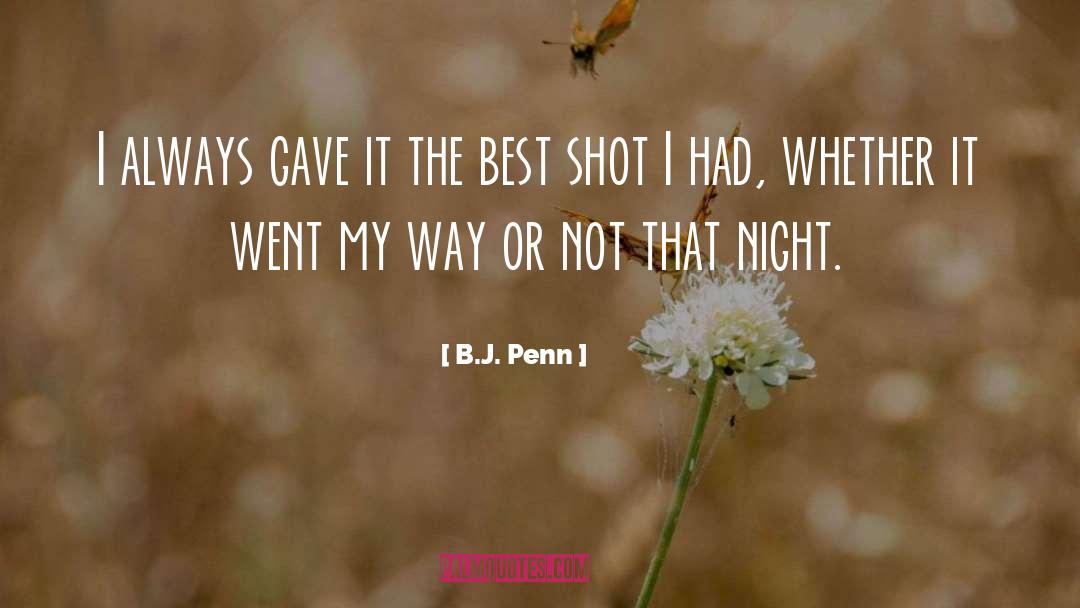 B.J. Penn Quotes: I always gave it the