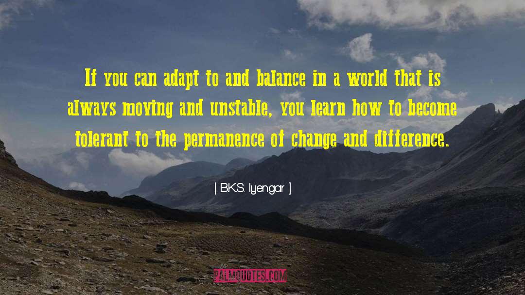 B.K.S. Iyengar Quotes: If you can adapt to