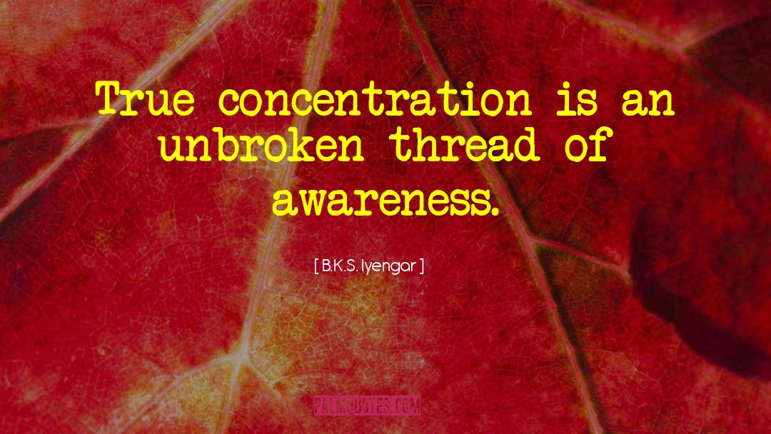 B.K.S. Iyengar Quotes: True concentration is an unbroken