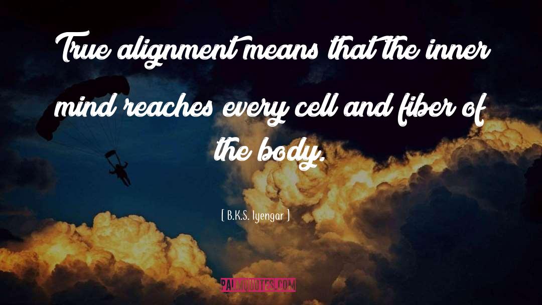 B.K.S. Iyengar Quotes: True alignment means that the