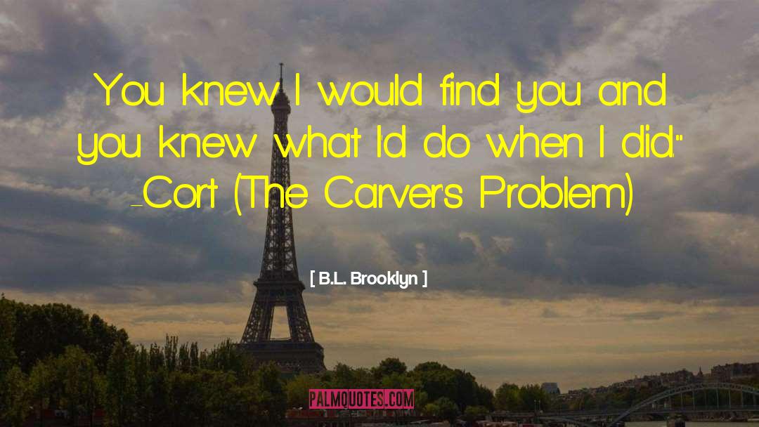 B.L. Brooklyn Quotes: You knew I would find