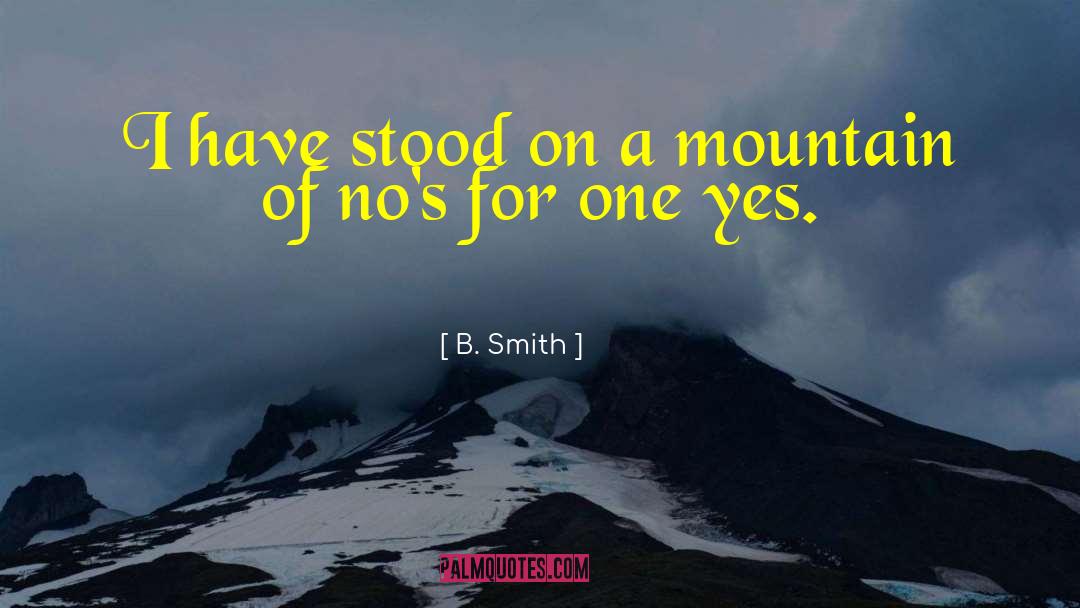 B. Smith Quotes: I have stood on a