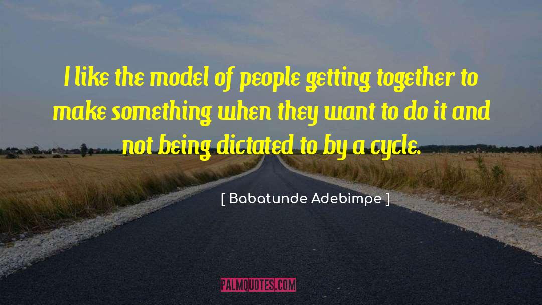 Babatunde Adebimpe Quotes: I like the model of