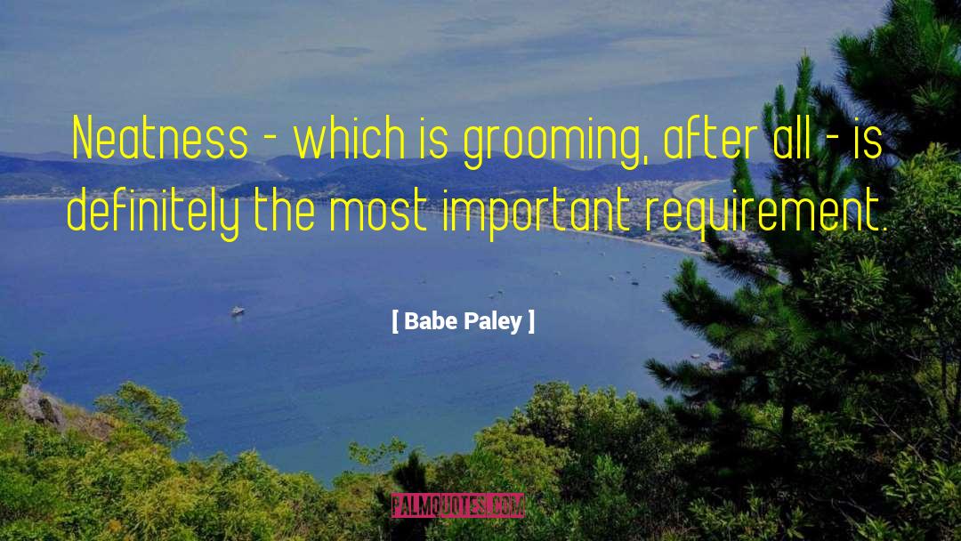 Babe Paley Quotes: Neatness - which is grooming,