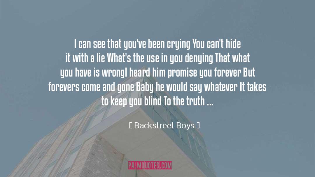 Backstreet Boys Quotes: I can see that you've
