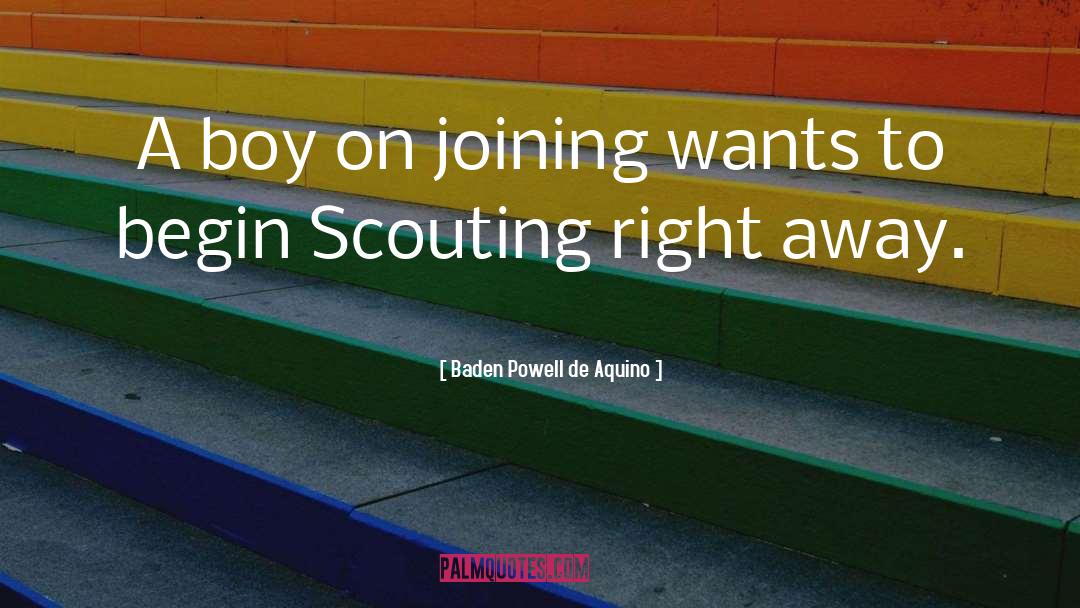 Baden Powell De Aquino Quotes: A boy on joining wants