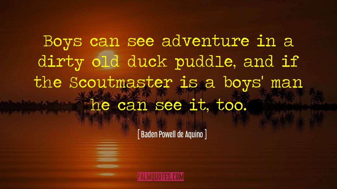 Baden Powell De Aquino Quotes: Boys can see adventure in