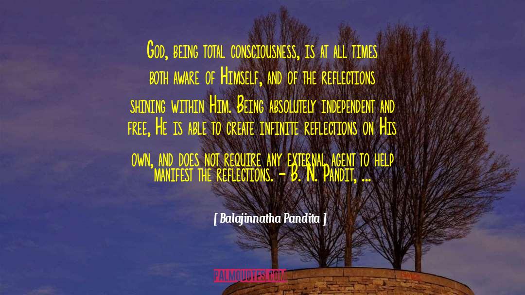 Balajinnatha Pandita Quotes: God, being total consciousness, is