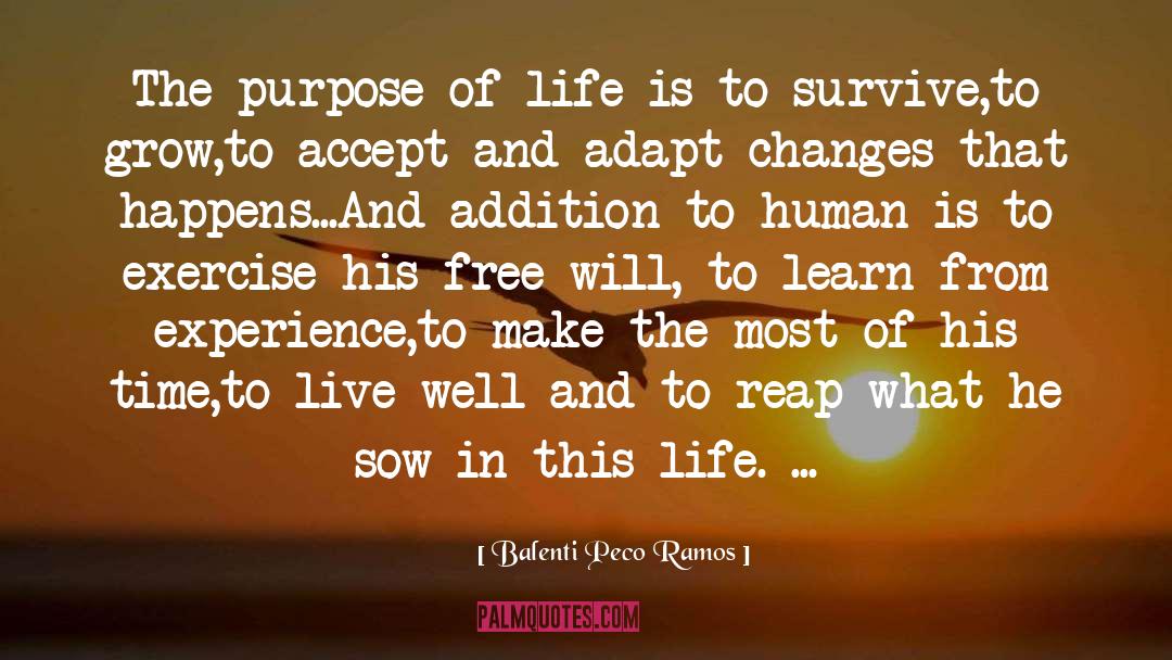 Balenti Peco Ramos Quotes: The purpose of life is