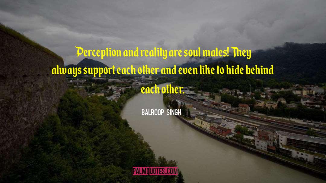 Balroop Singh Quotes: Perception and reality are soul