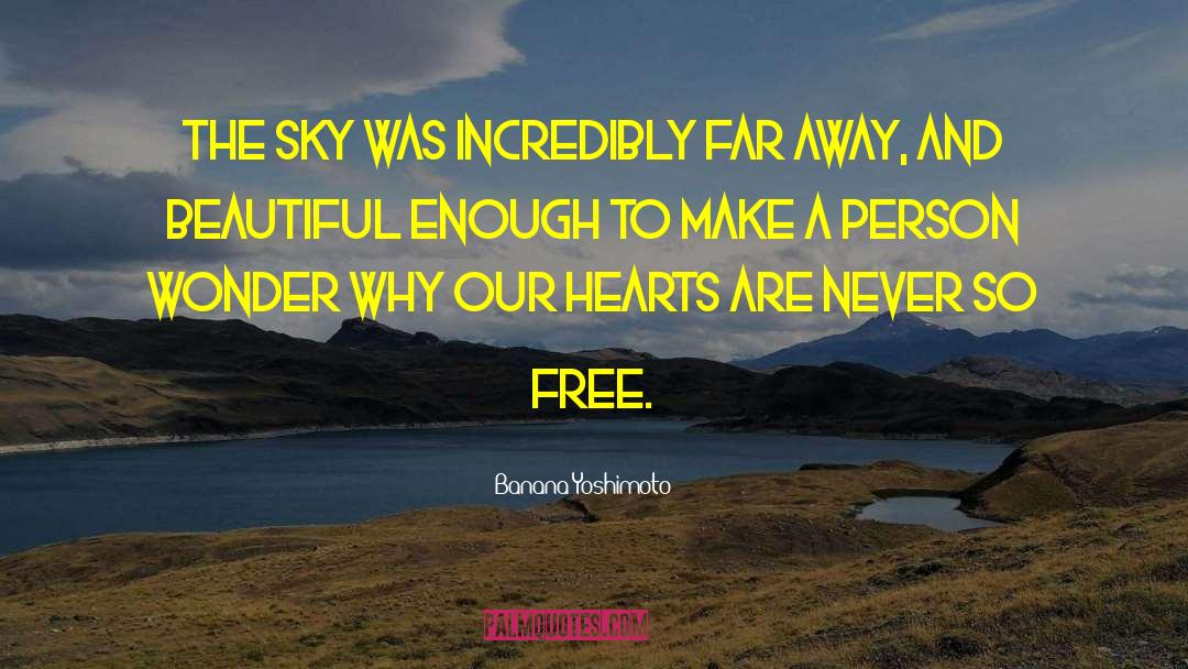 Banana Yoshimoto Quotes: The sky was incredibly far