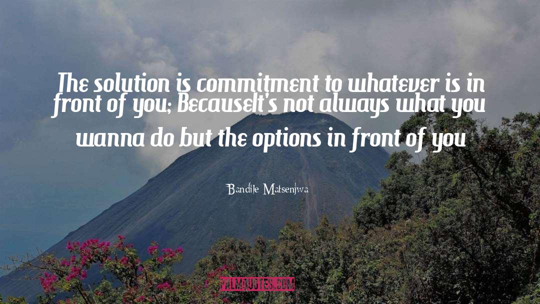 Bandile Matsenjwa Quotes: The solution is commitment to