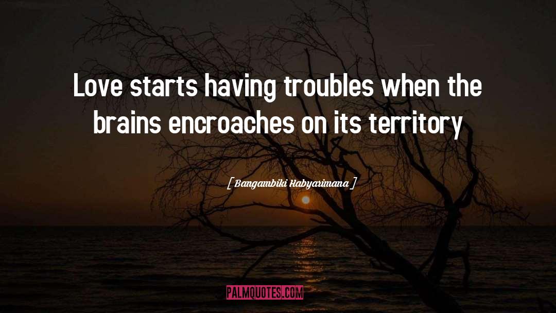 Bangambiki Habyarimana Quotes: Love starts having troubles when