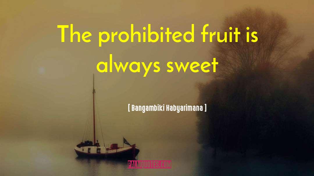 Bangambiki Habyarimana Quotes: The prohibited fruit is always