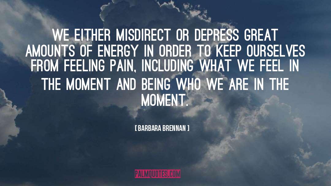 Barbara Brennan Quotes: We either misdirect or depress