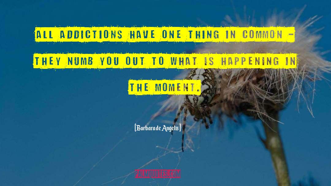 Barbara De Angelis Quotes: All addictions have one thing