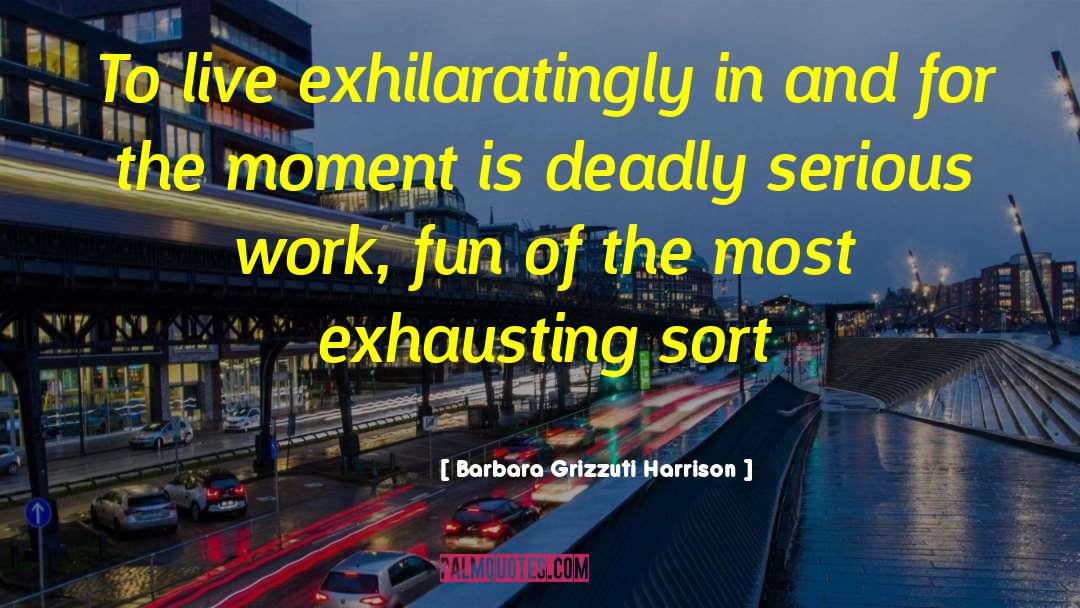Barbara Grizzuti Harrison Quotes: To live exhilaratingly in and