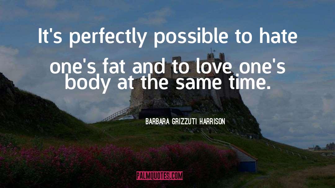 Barbara Grizzuti Harrison Quotes: It's perfectly possible to hate