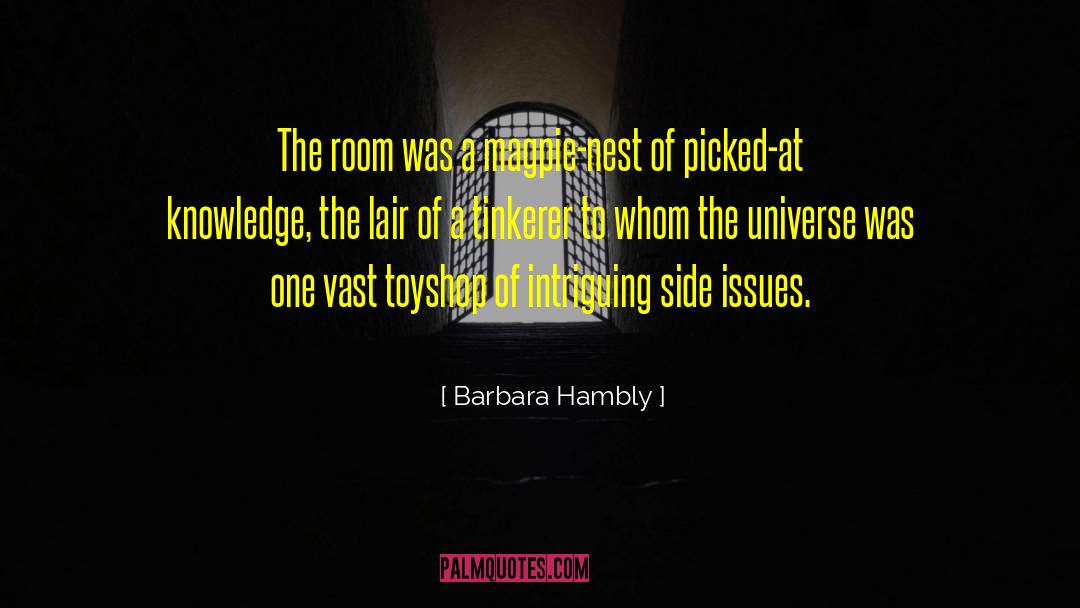Barbara Hambly Quotes: The room was a magpie-nest