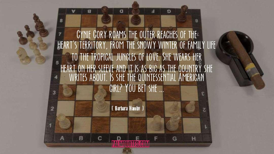 Barbara Hamby Quotes: Cynie Cory roams the outer