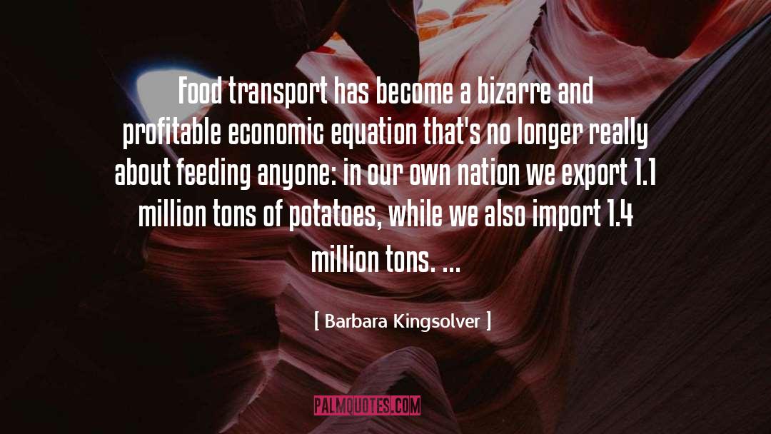 Barbara Kingsolver Quotes: Food transport has become a