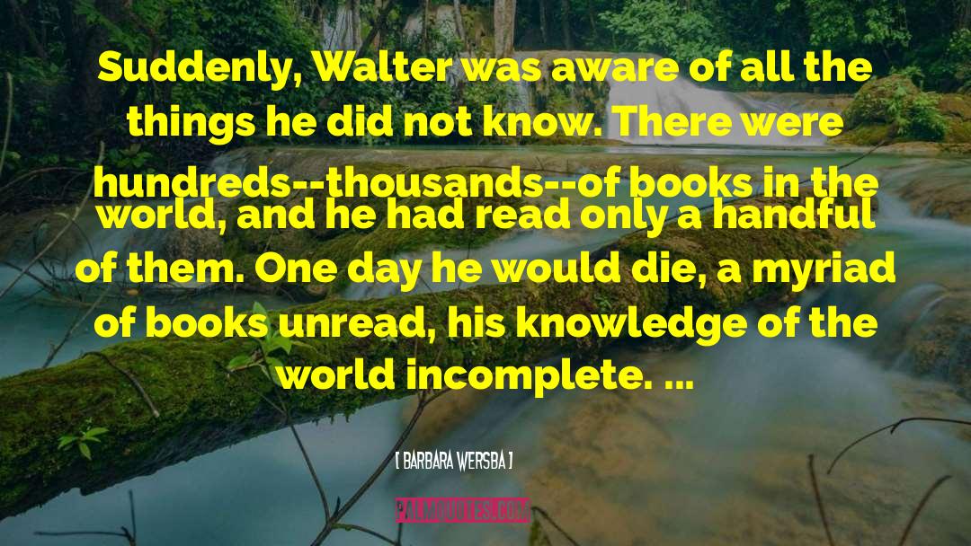 Barbara Wersba Quotes: Suddenly, Walter was aware of