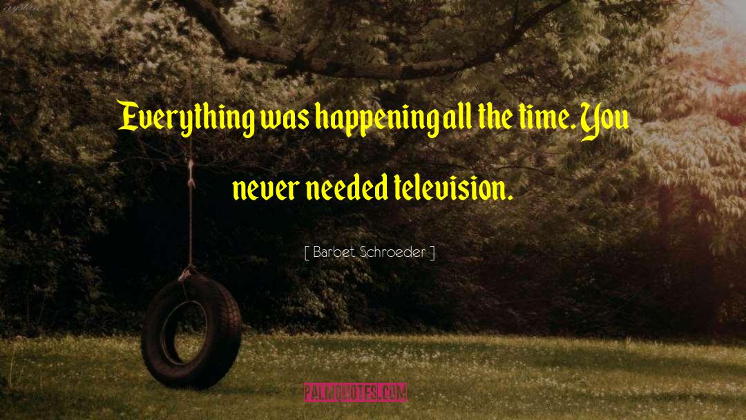 Barbet Schroeder Quotes: Everything was happening all the