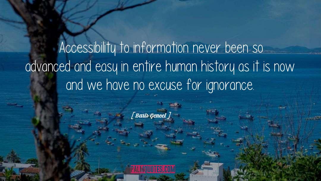 Baris Gencel Quotes: Accessibility to information never been