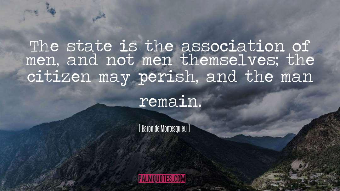 Baron De Montesquieu Quotes: The state is the association