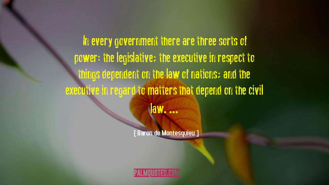 Baron De Montesquieu Quotes: In every government there are