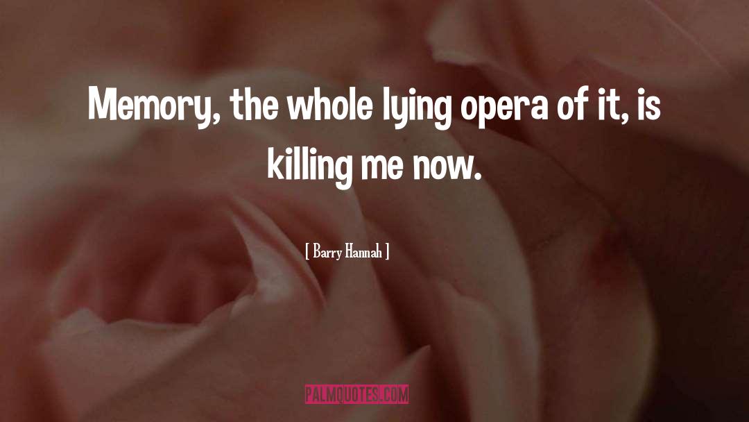 Barry Hannah Quotes: Memory, the whole lying opera