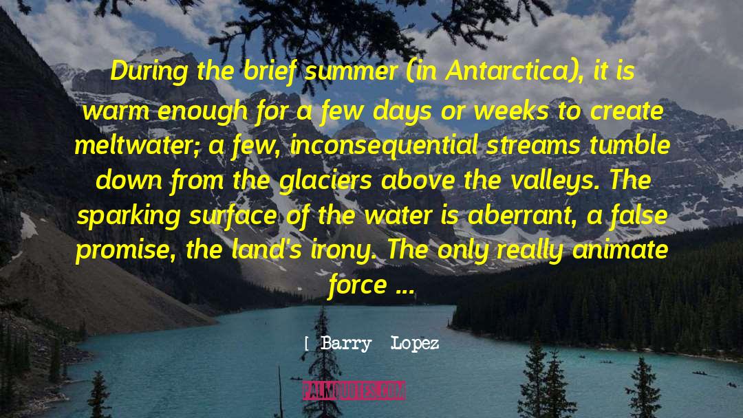 Barry Lopez Quotes: During the brief summer (in